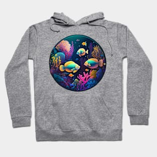 Tropical Fish in 16 bit Reef Underwater Hoodie